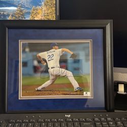 Clayton Kershaw Signed Framed With Photo