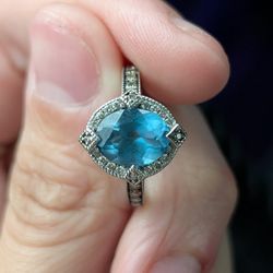 LeVian Sea blue aquamarine ring