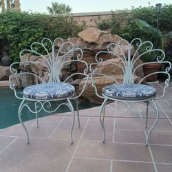 2 Fabulous Metal Peacock Chairs