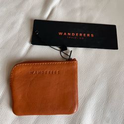 Wanderers Travel Co Leather Zip Pouch Coin Purse Not All Who Wander Are Lost NWT