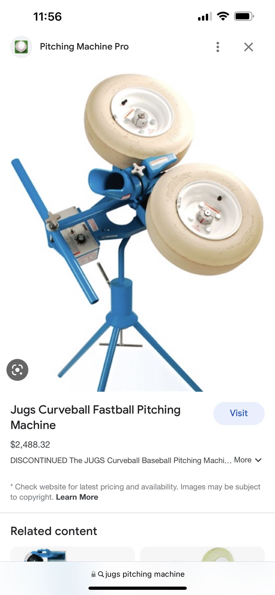 JUGS Pitching Machine Used