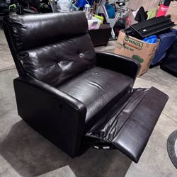 Recliner Leather Sofa with Ottoman