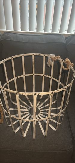 rustic round metal basket
