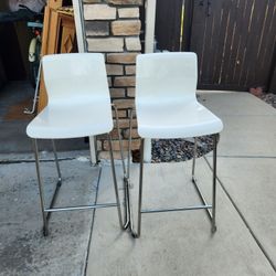 2  White Bar Stools For Sale 