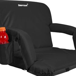 Driftsun Extra Wide Stadium Seats with Back Support - Deluxe Foldable Stadium Chairs for Bleachers - Folding Waterproof Sport Chair Easy to Transport