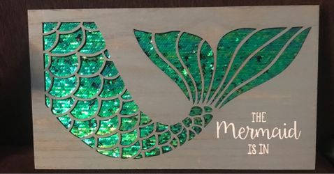 Wooden mermaid picture