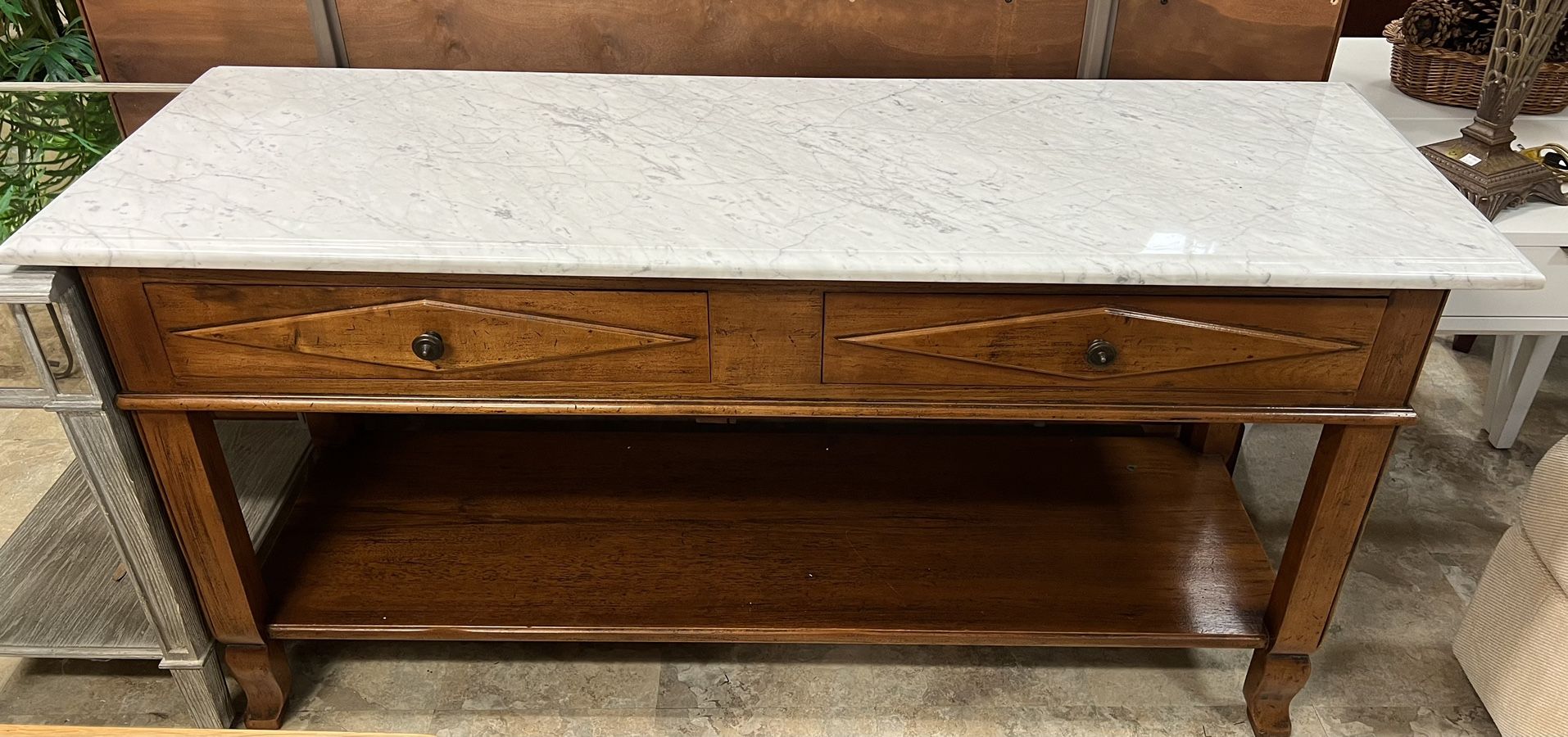 Marble Top Buffet Table
