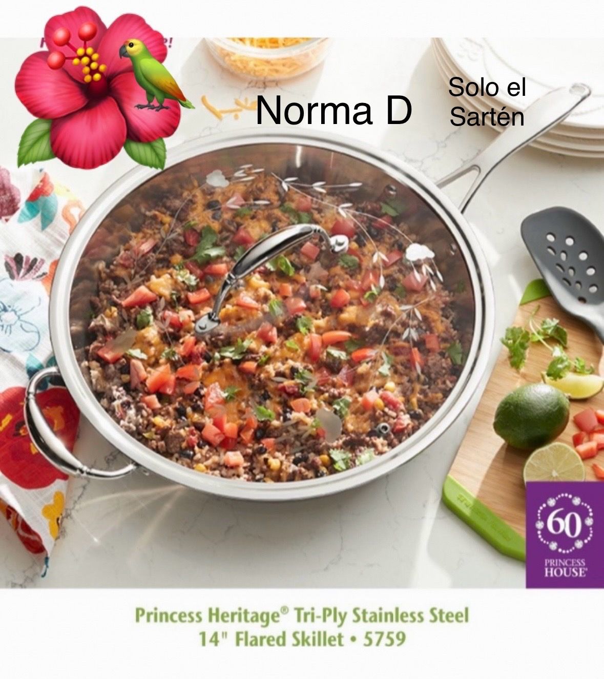 Sarten de 14” tru-ply nuevo en su caja 🌺princess house 🌺
