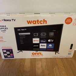 Onn Smart TV 43 Inch Roku 1080P Brand New Sealed In Box