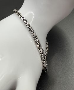 Beautiful Sterling Silver Byzantine Bracelet