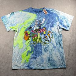Rick & Morty Men’s Size XL Tie Dye Blue Ripple Junction Mushroom NWT #3D