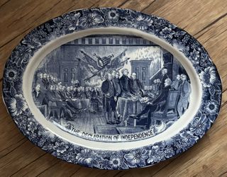 Liberty Blue Declaration Of Independence Turkey Platter Thanksgiving