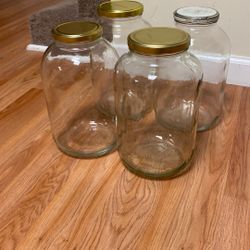 Set of 4 One Gallon Large Glass Jar with Lid – Wide‑Mouth Gallon Mason Jar