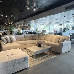 Ivory 4PC Chaise Sectional Couch