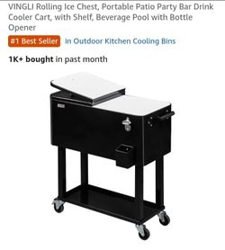 80qt. portable cooler cart