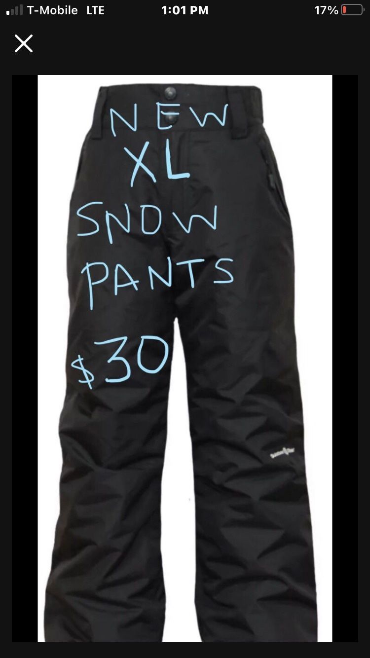 Men XL Snow Pants NEW 30$ 