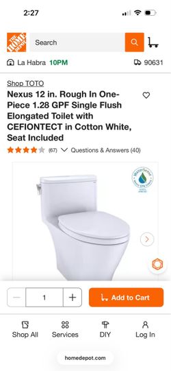 TOTO Nexus One-Piece Elongated Toilet Cotton White