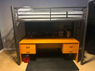 FREE - twin size loft bed, metal frame