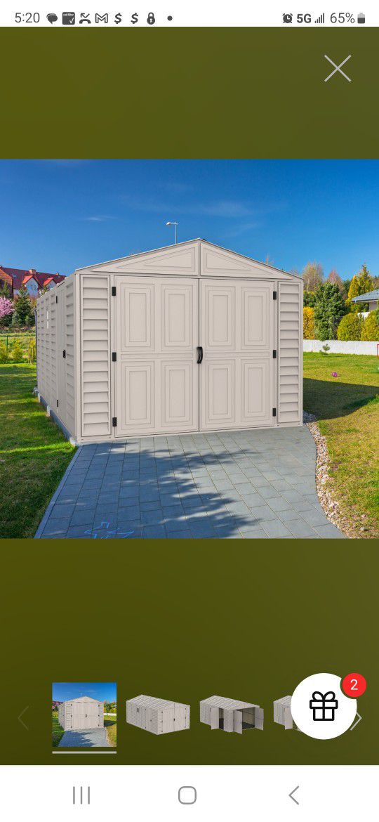 Duramax 10.5ft x 15ft Vinyl Garage with Foundation Kit and Windows
