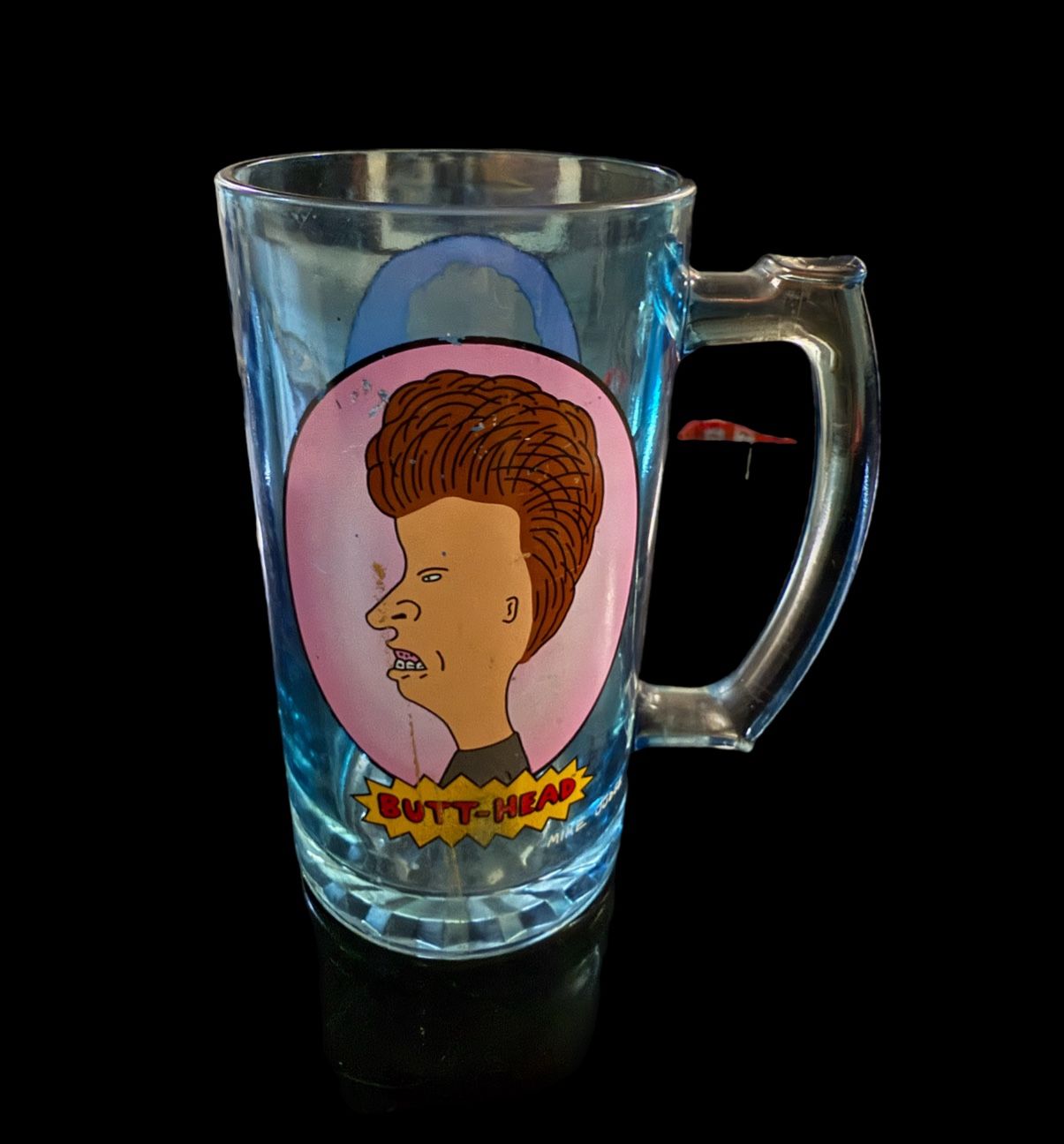 Vintage Giant Beavis and Butthead Blue Beer Mug 48oz 8.5” Tall Heavy MTV Viacom