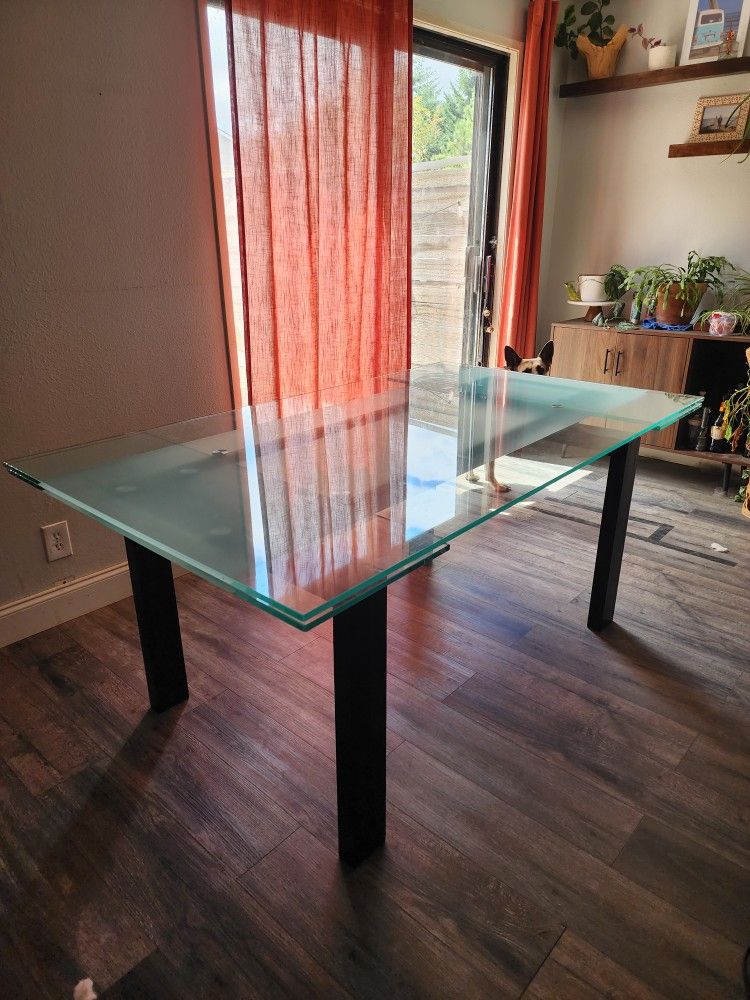 Glass Dania Expandable Dining Room Table