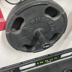 Weights- American Barbell Rubber Olympic Plates 