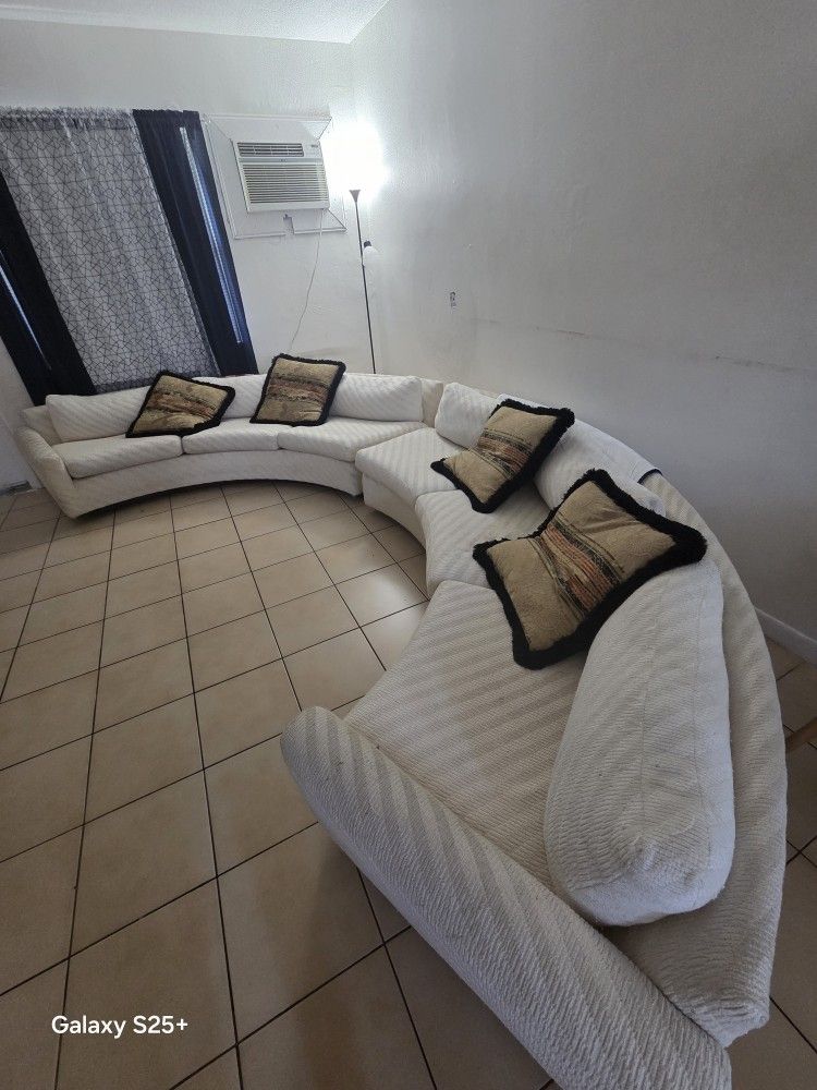 White sofa. 