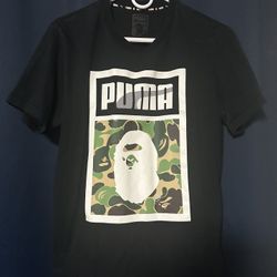 BAPE X Puma ABC Camo Logo Tee Black (Size Medium)