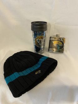 Jacksonville Jaguars beanie cup and whiskey flask