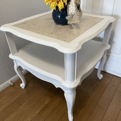 Side  Table With Marble Piece Top With Wood 