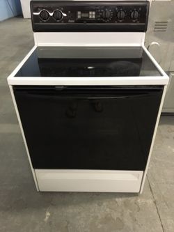 White self clean glass top range