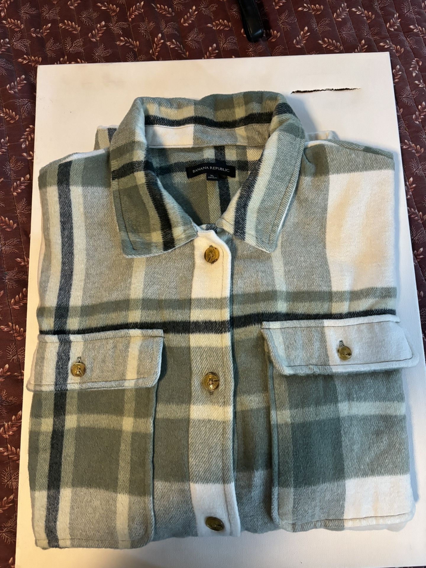 Banana Republic Green Plaid Winter Sweater