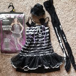 Costume girls skeleton outfit medium 8-10