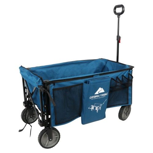 Ozark Trail Folding Camp Wagon with Tailgate, Blue