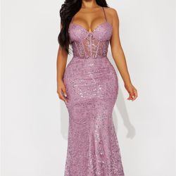 Selene Corset Sequin Gown 
