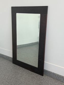 Large Wall Mirror with Dark Wood Frame