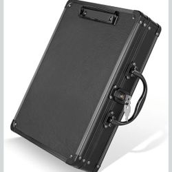 Sooez Key Lock Clipboard Storage Box, Heavy Duty Clipboard with Storage, Metal Locking Box with Handle, Lock Box Maximum Security - Holds Letter Size 