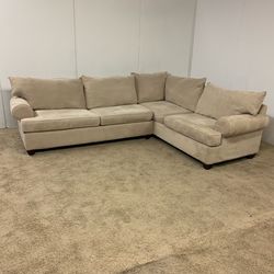 Beige Sectional Couch Sofa *Free Delivery*