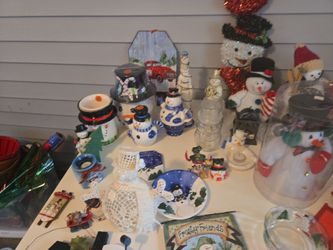 Lot of snowmen decorations