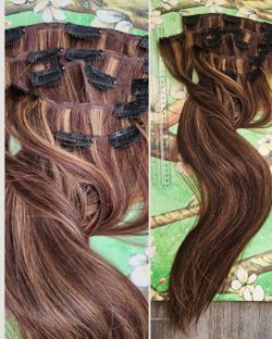 24 inch 100% real hair extensions $60