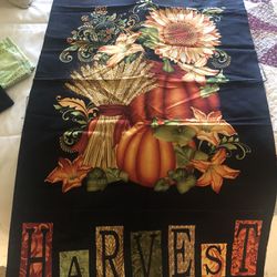 Welcome Harvest Panel With Accent Fabric 