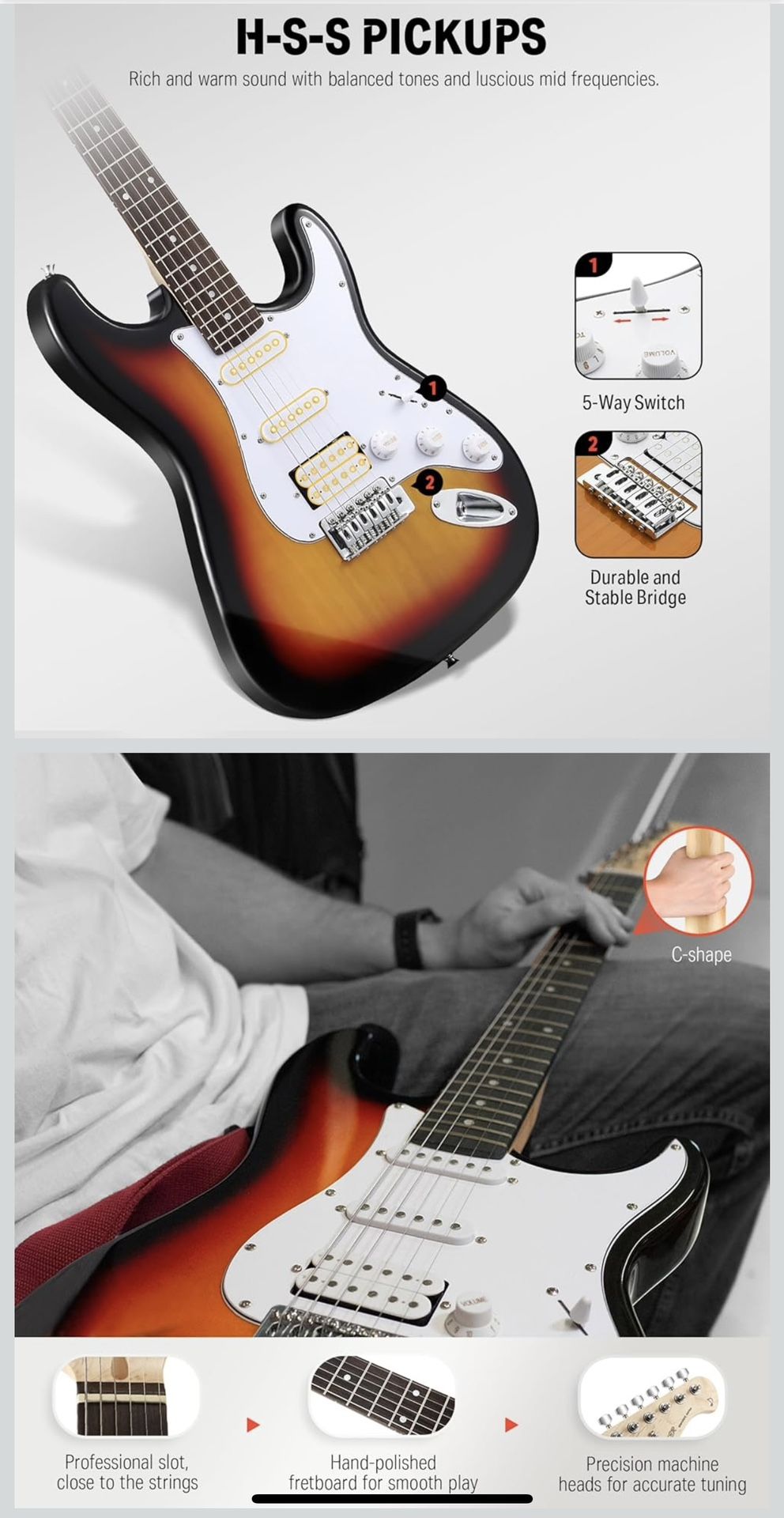 Donner Right Handed Electric Guitar 
