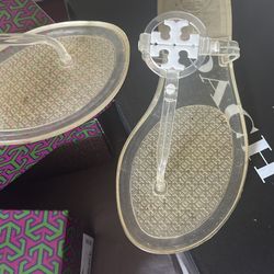 Tory Burch- Clear Slides size 6