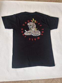 Vans Black T-Shirt Snake Design Size Small