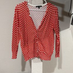 Red And White Cardigan