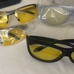Night glasses protect from blur lights when driving