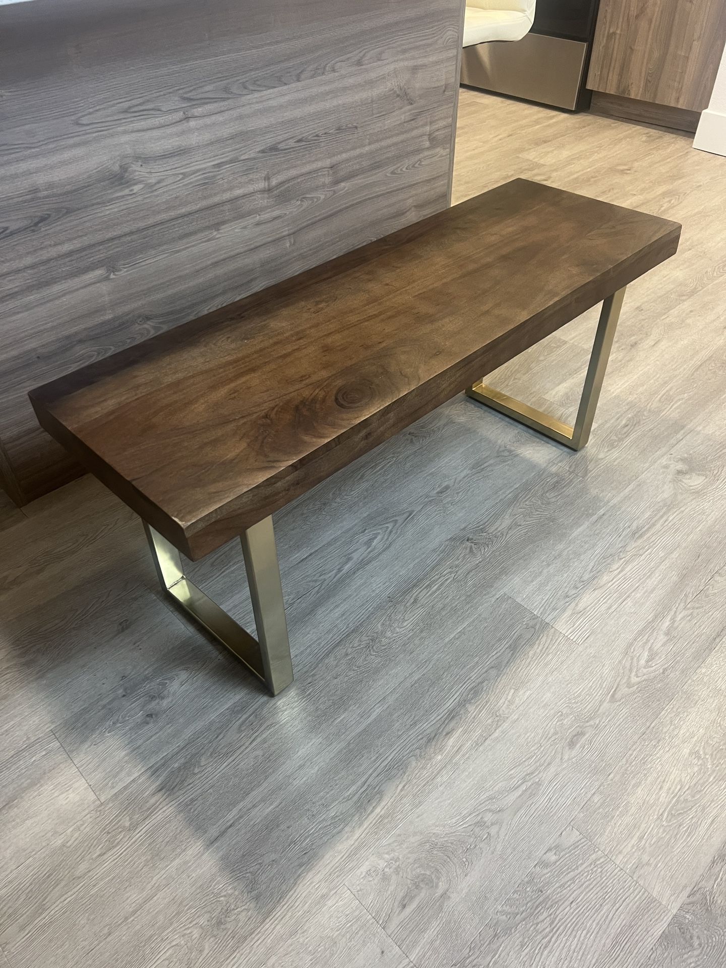 Dark Wood Table With Gold Legs