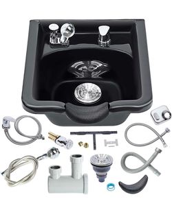 Shampoo Bowl For Salons, Black ABS Plastic Shampoo Sink For Home