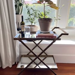 Beautiful Gold Mirrored Bar Cart By Ballard Designs 