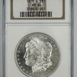 1878 S S$1 MS64 NGC Morgan Silver Dollar 